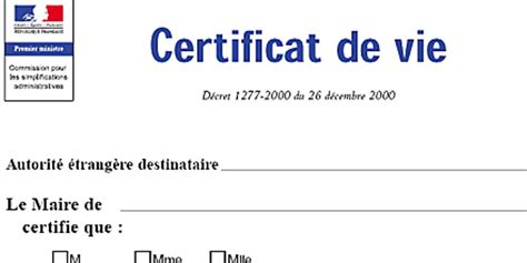 Certificat De Vie Commune