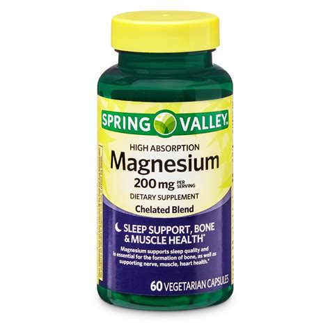 Spring Valley Magnesium Mineral Supplements Unfloavored 2 Capsules