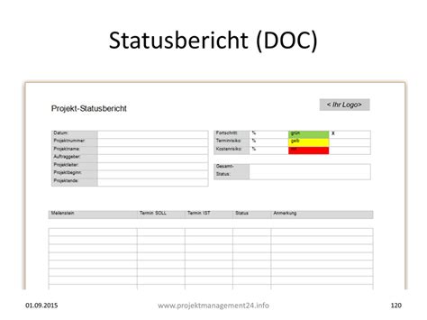 Projektstatusbericht excel vorlage, vertrag, schablone, formular oder dokument. Projekt-Statusbericht in Word - Projektmanagement