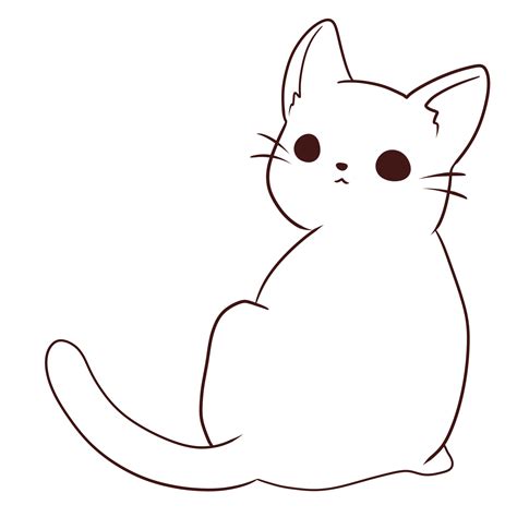 Gato Dibujos Animados Animal Garabato Kawaii Anime Coloración Cuco