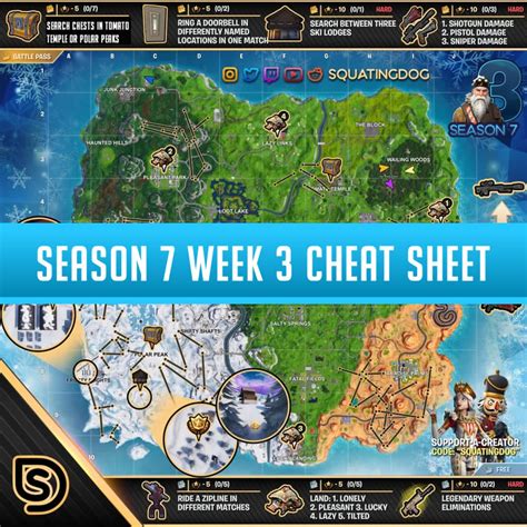 Fortnite Week 3 Challenges Cheat Sheet Fortnite Game Event
