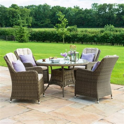 Winchester Venice 4 Seat Round Dining Set Outdoor Living From