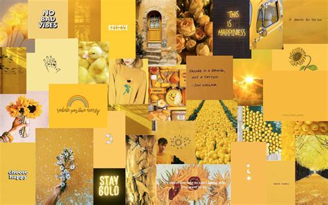 Yellow Aesthetic Collage Wallpapers For Laptop Pic Future