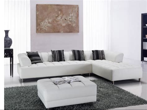 Baxton Studio Selma White Leather Modern Sectional Sofa Cabinets Matttroy