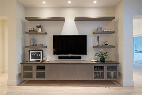 Entertainment Center Living Room Contemporary With Floating Shelves Fl