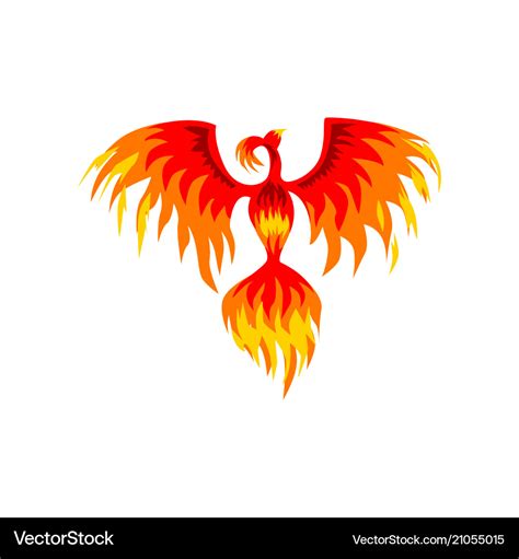 Phoenix Flaming Mythical Firebird Royalty Free Vector Image