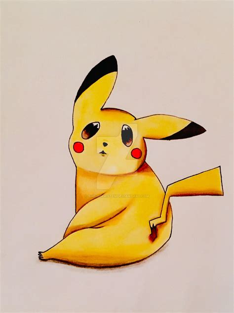 Cute Pikachu Drawing By Shelbskristen On Deviantart