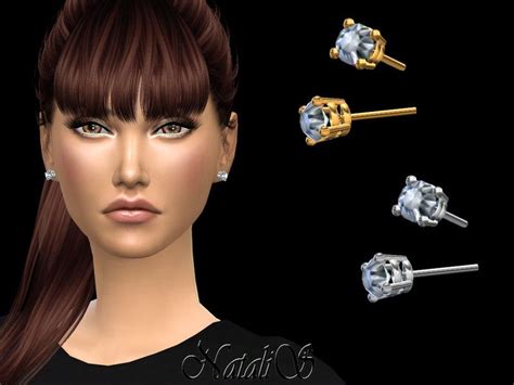 Natalis4 Prong Basket Stud Earrings The Sims Sims 4 Teen Sims 4 Cas
