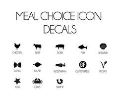 handy template  add meal choice icons