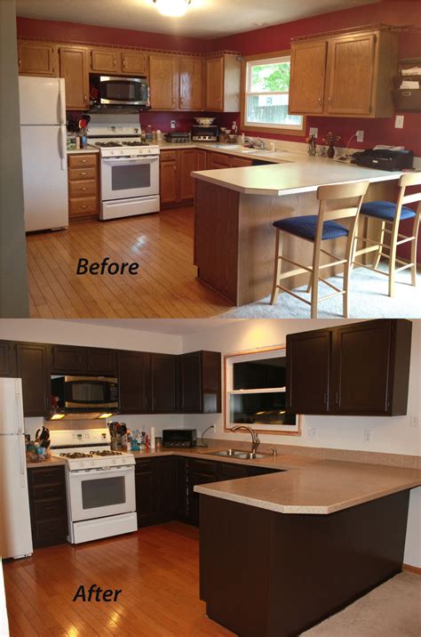 Painting over a dark finish with a light color is tougher and could require three coats. 9 Diy Paint Kitchen Cabinets Before And After | Home Design