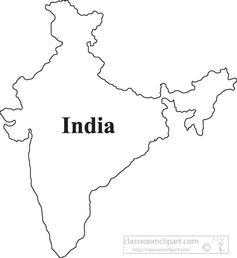 Country Maps Clipart India Outline Map Clipart 1004 C