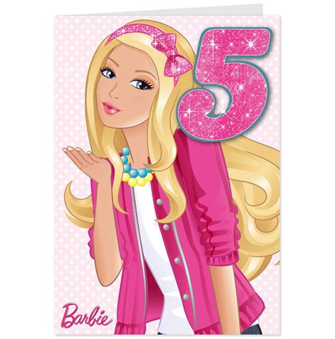 Barbie 5th Birthday Card Personalised Hallmark Aus Festa De