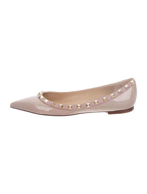 Valentino Rockstud Flats Neutrals Flats Shoes Val33624 The Realreal