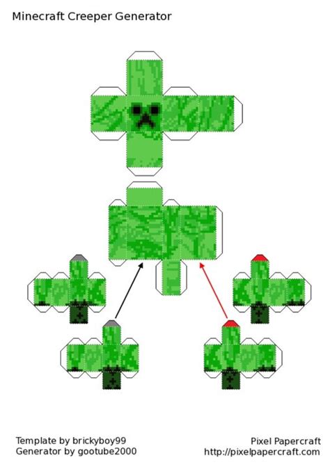 Papercraft Creeper Anatomy Minecraft Create Minecraft