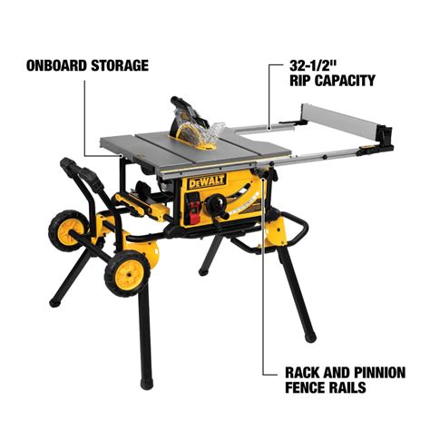 Dewalt 10 In Carbide Tipped Blade 15 Amp Portable Table Saw At
