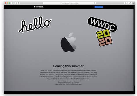 Apple Announces Wwdc 2020 Online Experience Taking Place In June