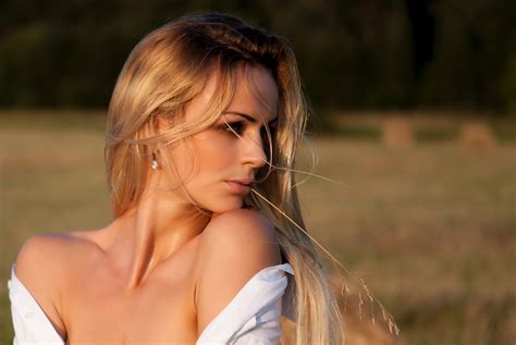 Wallpaper Model Blonde Long Hair Women Outdoors Face Stas Svechnikov Nature Bare