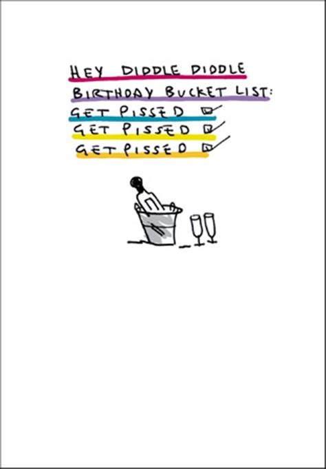 Birthday Bucket List Funny Bing Eastwood Greeting Card Cards