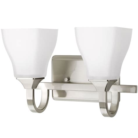 Love these lights over our vanity in our newly renovated master bathroom. Shop DELTA Olmsted 2-Light Brushed Nickel Square Vanity ...