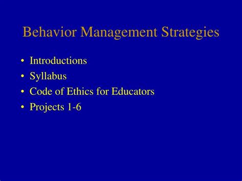 behavior management strategies powerpoint