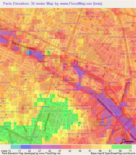 Topographic Map Of Paris France