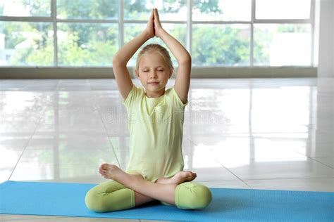 Little Girl Practicing Yoga Indoors Stock Photo Image Of Body Peace