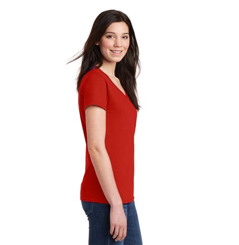 Custom Gildan Ladies Heavy Cotton 100 Cotton V Neck T Shirt Ladies