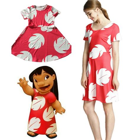 Wxcteam Lilo And Stitch Dress Women Kid Girls Matching Halloween
