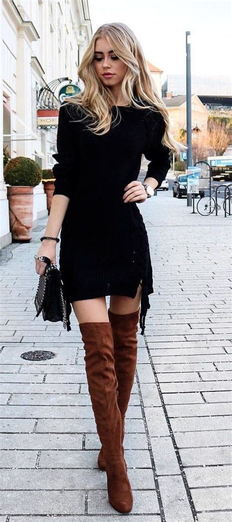 Go Bold And Sexy With Outfits Featuring Knee High Black Boots The Fshn