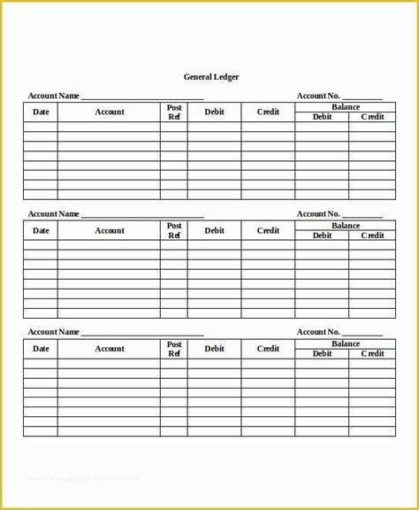 Business Ledger Template Free Of Ledger Paper Template 7 Free Word Pdf