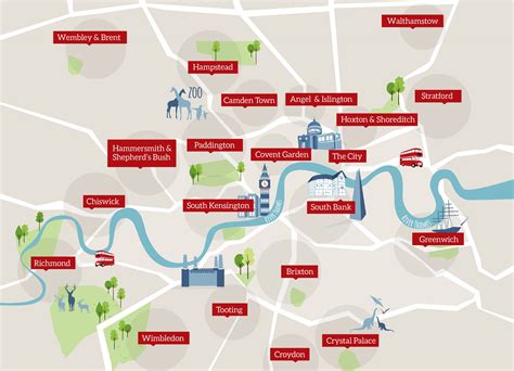 Map Of London And Surrounding Areas Map Vector