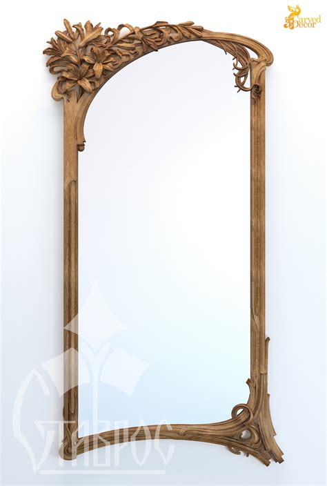 Art Nouveau Architectural Mirror Frame With Lilies Floral Etsy