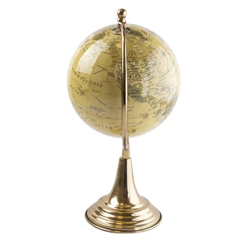 Large Globe On Metal Stand Cream And Gold 37cm 1pk Go Wholesale