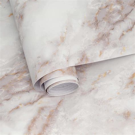 Buy 118 X 118 Marble Wallpaper White Gold Peel And Stick Countertops