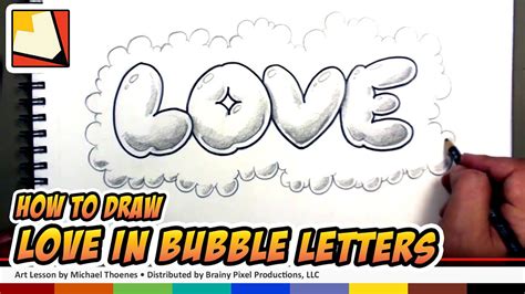 How To Draw Love In Bubble Letters Graffiti Tutorial Art For Kids