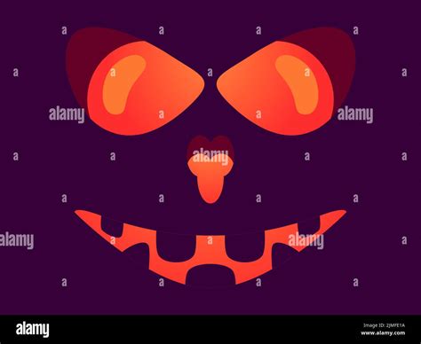 Halloween Scary Face With Glowing Eyes Evil Scary Eyes Carved In A