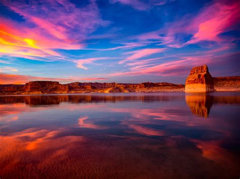 Lake Powell Sunset Lone Rock Beach Utah Tandk Images