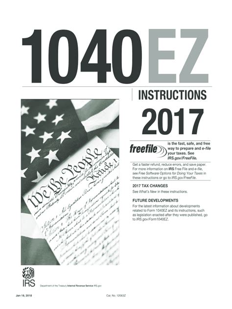 Irs Instruction 1040 Ez 2017 Fill And Sign Printable Template Online