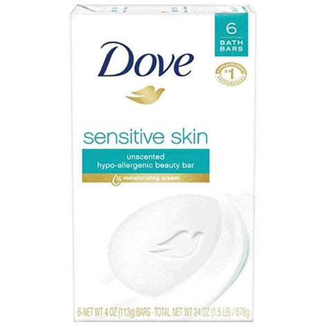 Dove 24oz Dove Sensitive Skin Soap 6 Bar 4381352 Blains Farm And Fleet