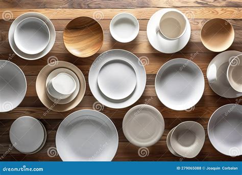 A Tasteful Arrangement Of Various Sized White Plates Creates An Elegant