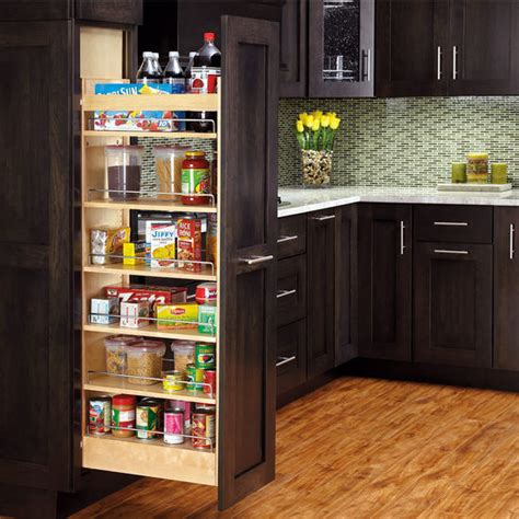 Our pull out sliding shelving and kitchen cabinet accessory store offers top quality pull out shelves are custom made to fit your kitchen, bath room and pantry cabinets rolling slide out shelves that rollout to make your life easier made in the usa pull out shelf at factory direct pricing. Rev-A-Shelf Tall Wood Pull-Out Pantry with Adjustable ...