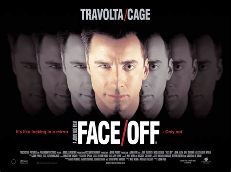 Face/off is the 1997 action thriller directed by john woo and stars john travolta as sean archer, an fbi agent who undergoes an experimental procedure to transplant the face of his arch nemesis castor troy. Face/Off (review)