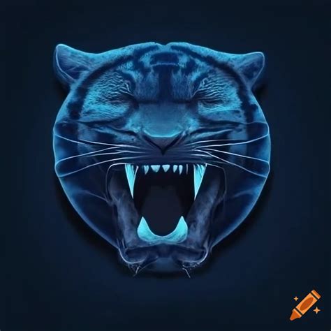 Dark Blue Panther Logo On Craiyon