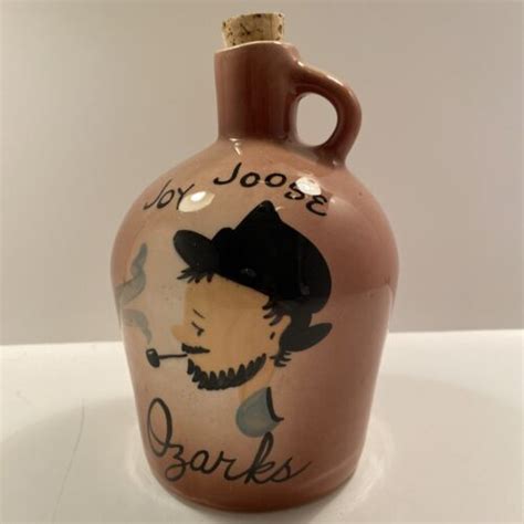 Vtg Souvenir Moonshine Jugarkansas Ozarks Joy Joose Hand Painted Jug