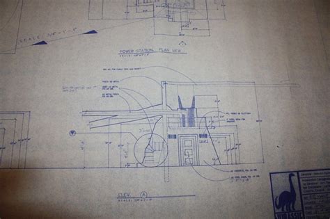 Original Jurassic Park 1992 Ext Maintenance Shed Set Plans Blueprints