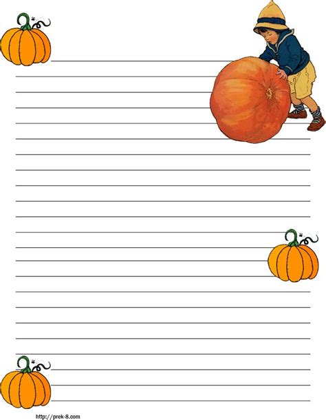 Halloween Boy With Big Pumpkin Stationery Free Printable Halloween