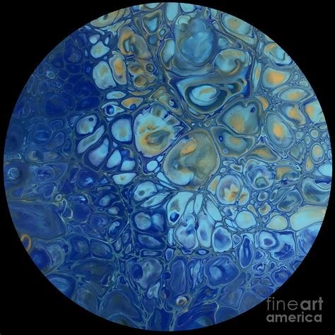 Blue And Yellow Acrylic Pouring Digital Art By Nathalie Aynie Fine