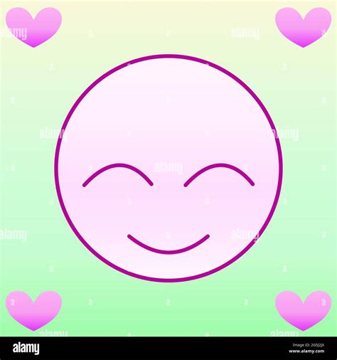 Love Emotion Face In Pink With Heart 01 Stock Vector Image And Art Alamy