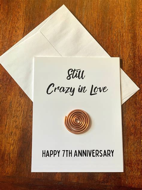 Copper Wedding Anniversary Card 7th Wedding Anniversary T Etsy