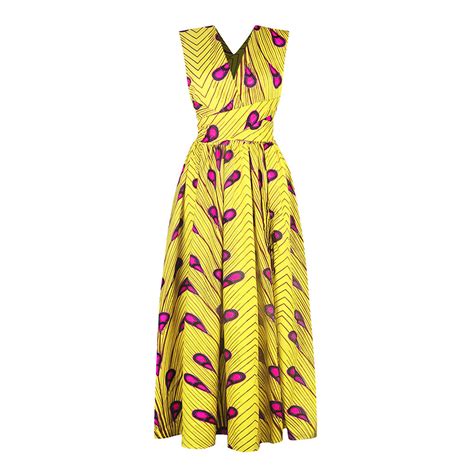 Ericdress African Fashion Backless Floor Length V Neck A Line Dress